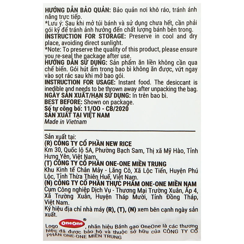 Bánh gạo One One vị phô mai ngô gói 118g (từ 1 tuổi) 6