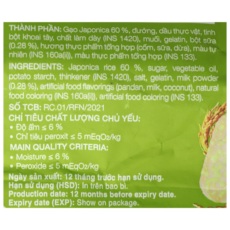 Bánh gạo Richy Jinju vị cốm sữa gói 145g (từ 1 tuổi) 5