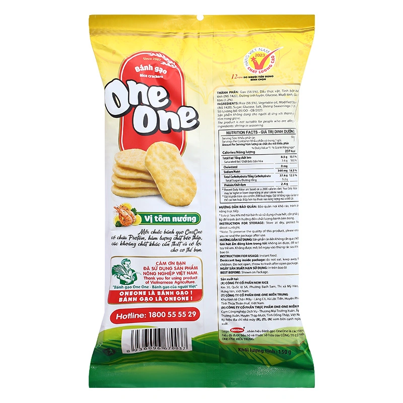 Bánh gạo One One vị tôm nướng gói 150g (từ 8 tháng) 2