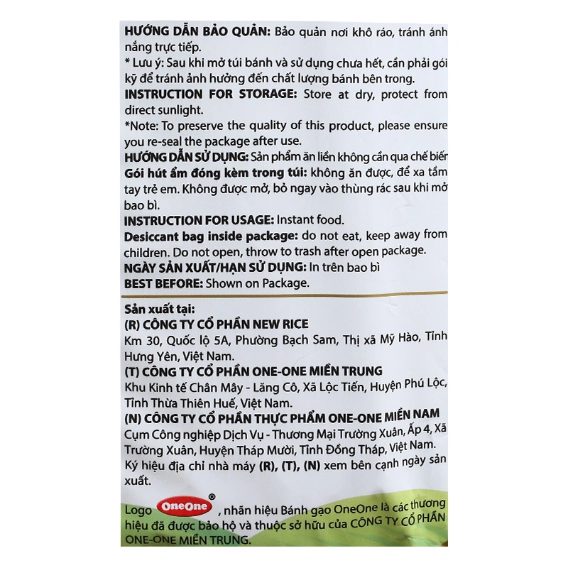 Bánh gạo One One vị tôm nướng gói 150g (từ 8 tháng) 6