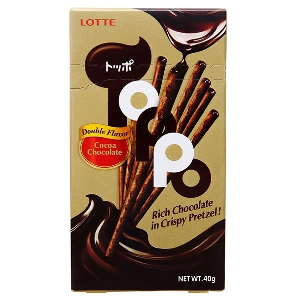 Bánh que Lotte Toppo vị cacao nhân socola hộp 40g (từ 3 tuổi) 1