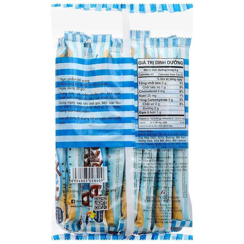Snack Oishi Akiko vị sữa 20 gói x 7g (từ 3 tuổi) 2