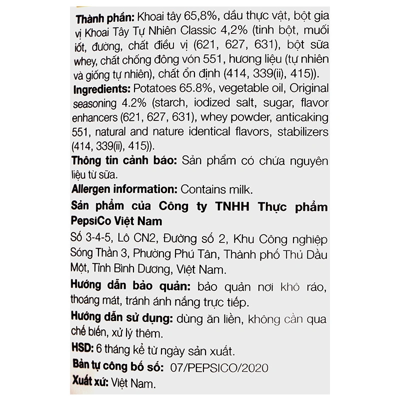 Snack khoai tây Nori Lay's vị tảo biển gói 90g (từ 1 tuổi) 16