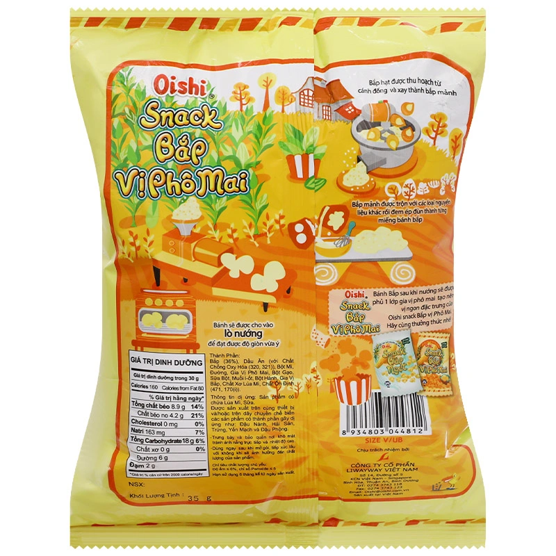 Snack Oishi vị bắp phô mai gói 35g (từ 3 tuổi) 2