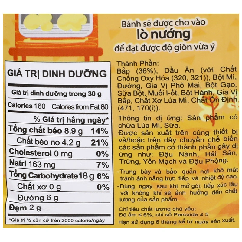 Snack Oishi vị bắp phô mai gói 35g (từ 3 tuổi) 4