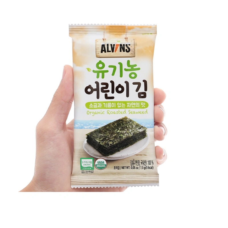 Hộp 10 gói snack rong biển hữu cơ tách muối vị truyền thống Alvins 1.5g (từ 6 tháng) 5