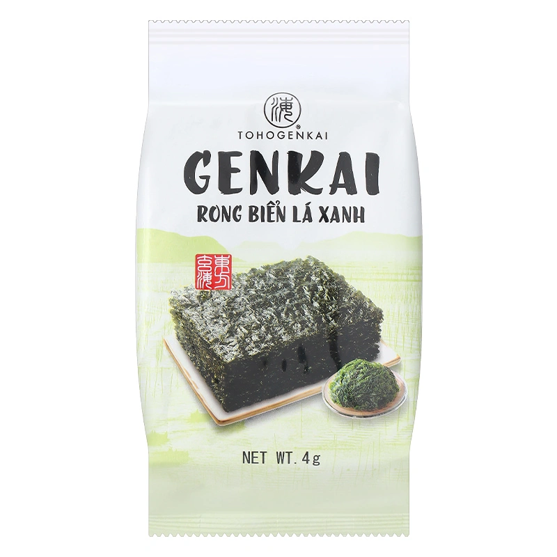 Lốc 3 gói snack rong biển vị lá xanh Genkai 4g (từ 6 tháng) 4