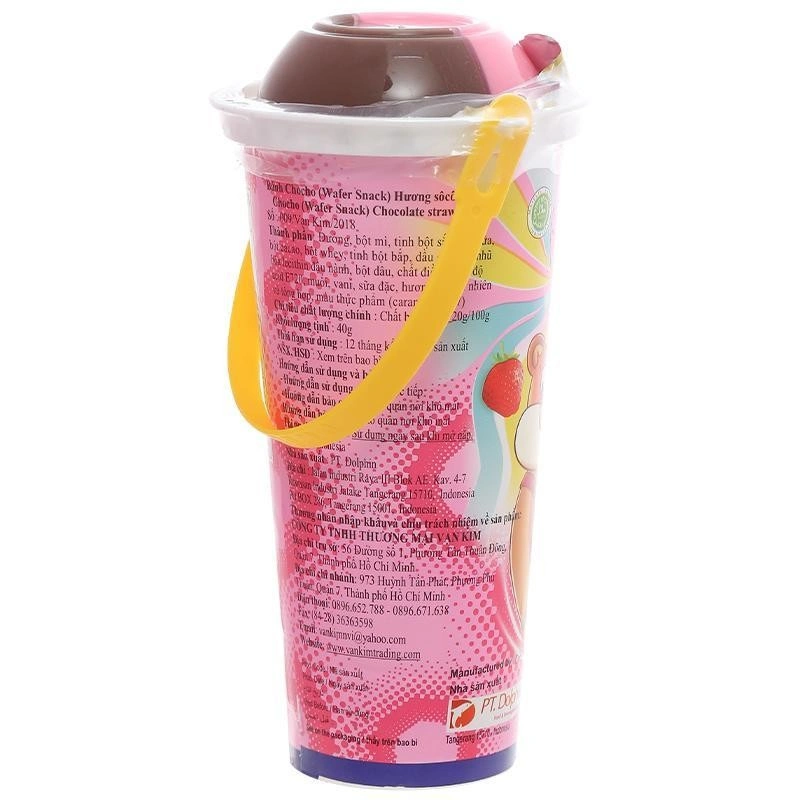 Lốc 10 ly bánh que chấm socola vị dâu Chocho 40g (từ 2 tuổi) 4