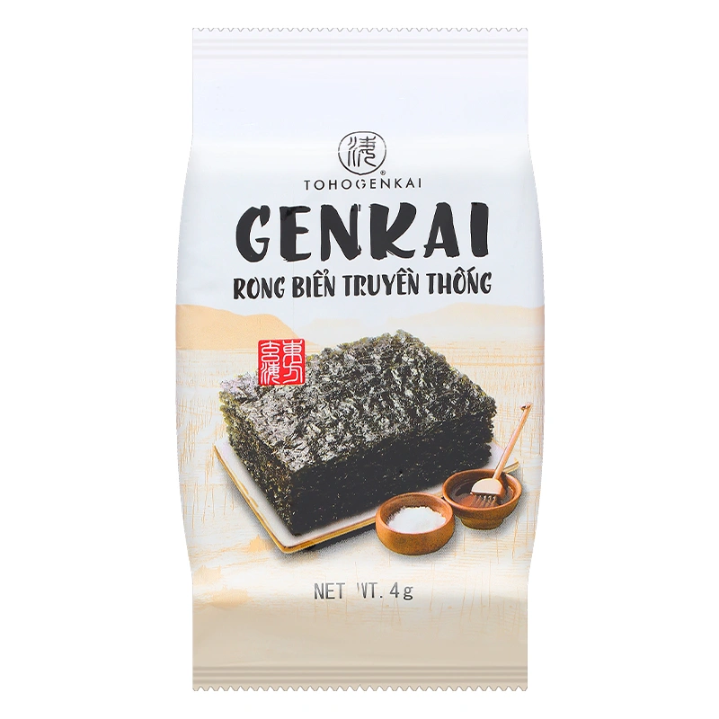 Lốc 3 gói snack rong biển vị truyền thống Genkai 4g (từ 6 tháng) 4