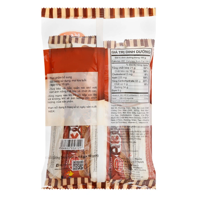 Snack Oishi Akiko Twin vị kem tiramisu túi 10 gói x 14g (từ 3 tuổi) 2