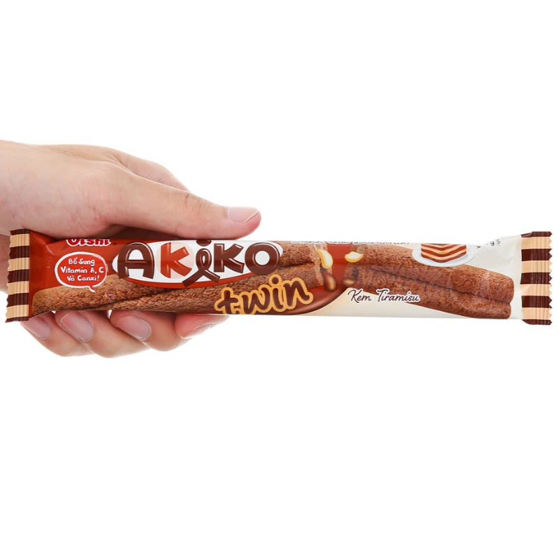 Snack Oishi Akiko Twin vị kem tiramisu túi 10 gói x 14g (từ 3 tuổi) 4