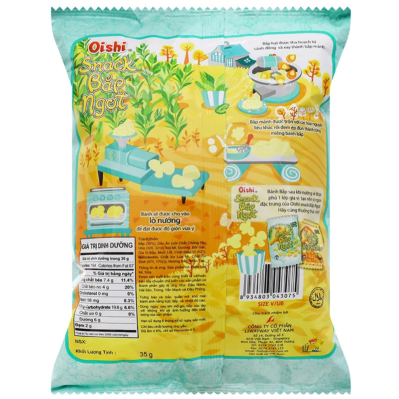 Snack Oishi vị bắp ngọt gói 35g (từ 3 tuổi) 2