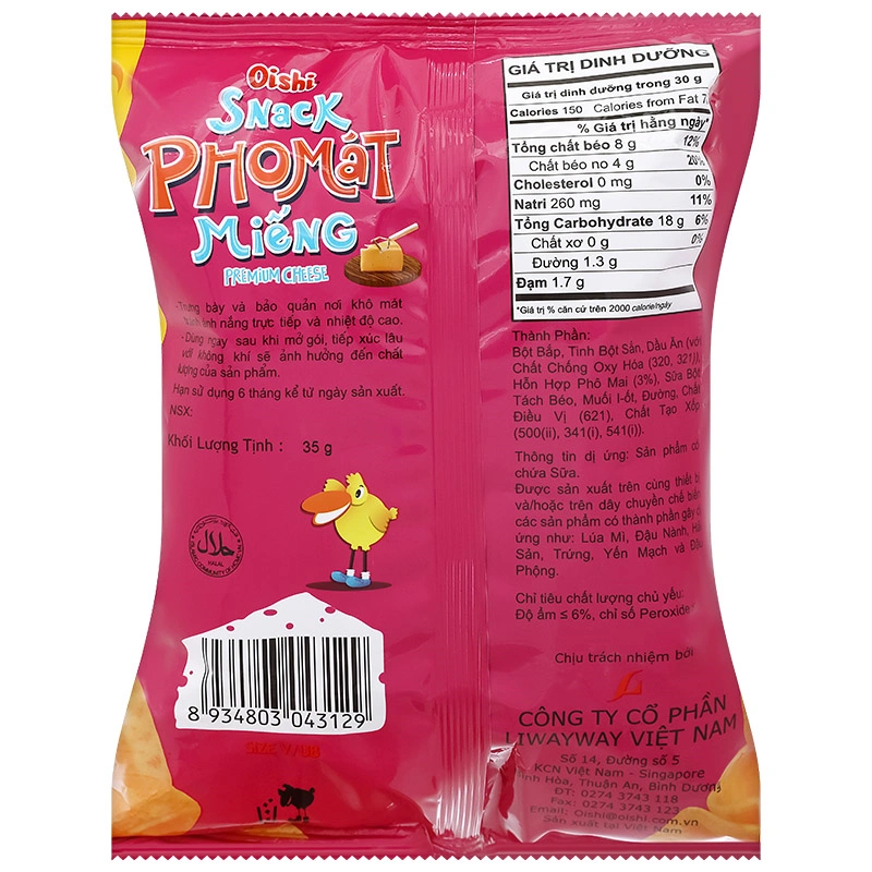 Snack Oishi vị pho mát gói 35g (từ 3 tuổi) 2
