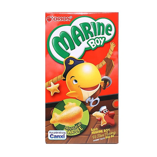 Snack Orion Marine Boy vị tôm nướng môi đỏ gói 32g (từ 4 tuổi) 2
