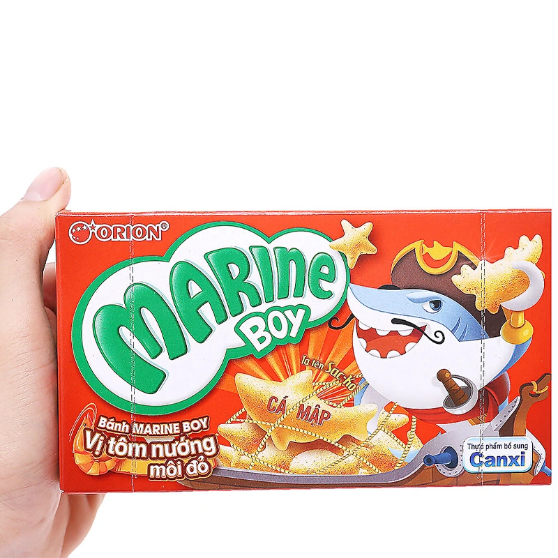 Snack Orion Marine Boy vị tôm nướng môi đỏ gói 32g (từ 4 tuổi) 3
