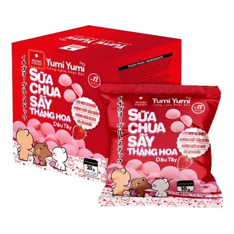 Sữa chua khô sấy thăng hoa vị dâu Yumi Yumi hộp 30g (từ 1 tuổi) 3