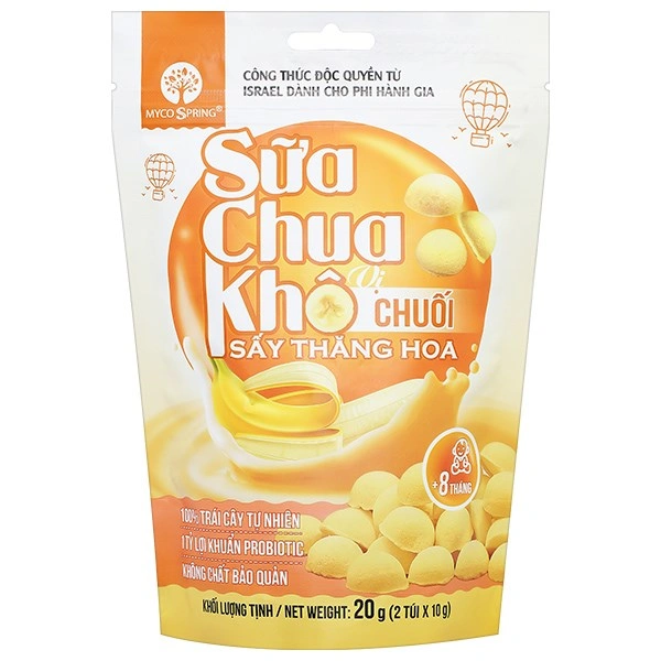 Sữa chua khô sấy thăng hoa vị chuối Myco Spring gói 20g (từ 8 tháng) 1