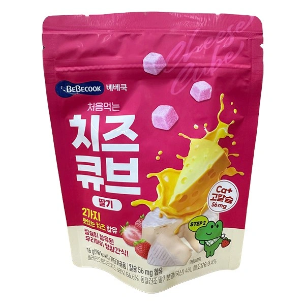 Phô mai khô sấy lạnh vị dâu BeBecook gói 16g (từ 1 tuổi) 1