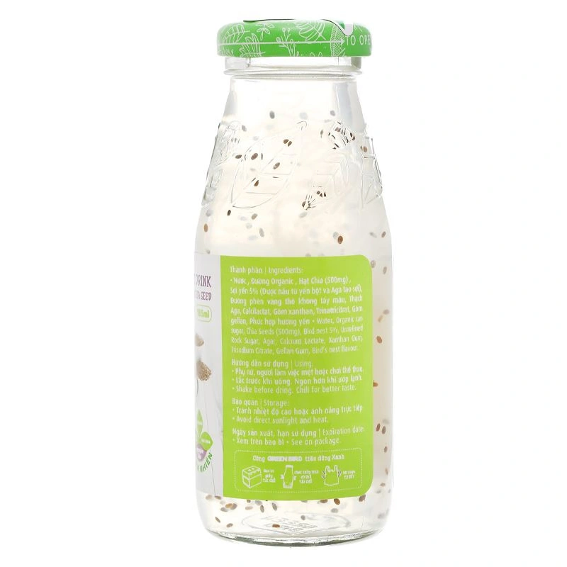 Lốc 6 chai nước yến sào hạt chia Green Bird 185 ml (từ 12 tuổi) 12