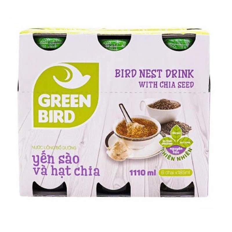 Lốc 6 chai nước yến sào hạt chia Green Bird 185 ml (từ 12 tuổi) 3