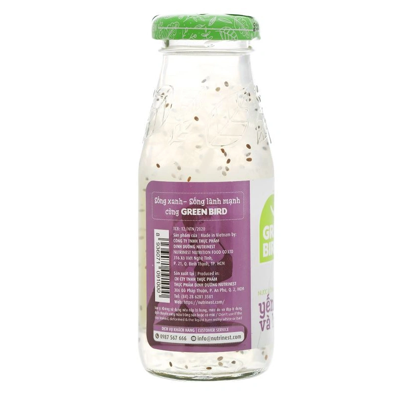 Lốc 6 chai nước yến sào hạt chia Green Bird 185 ml (từ 12 tuổi) 9