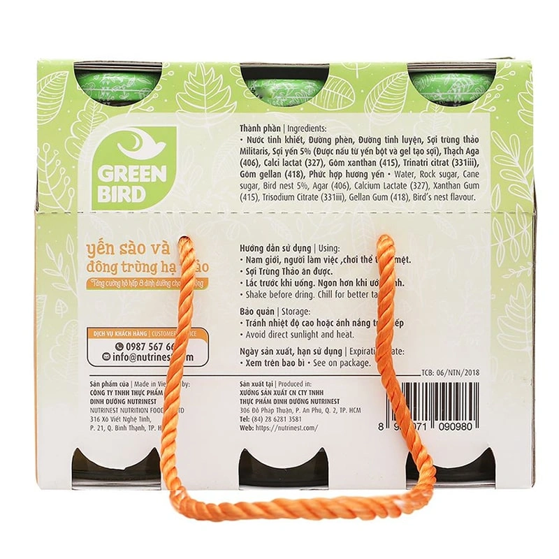 Nước yến sào đông trùng hạ thảo Green Bird 185 ml (từ 18 tuổi) 8