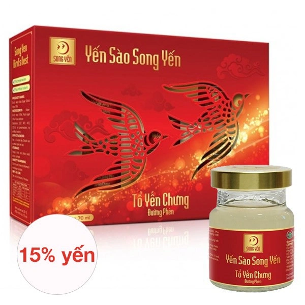Hộp 5 hũ nước yến sào đường phèn Song Yến vị ngọt thanh 70 ml/hũ (từ 1 tuổi) 1
