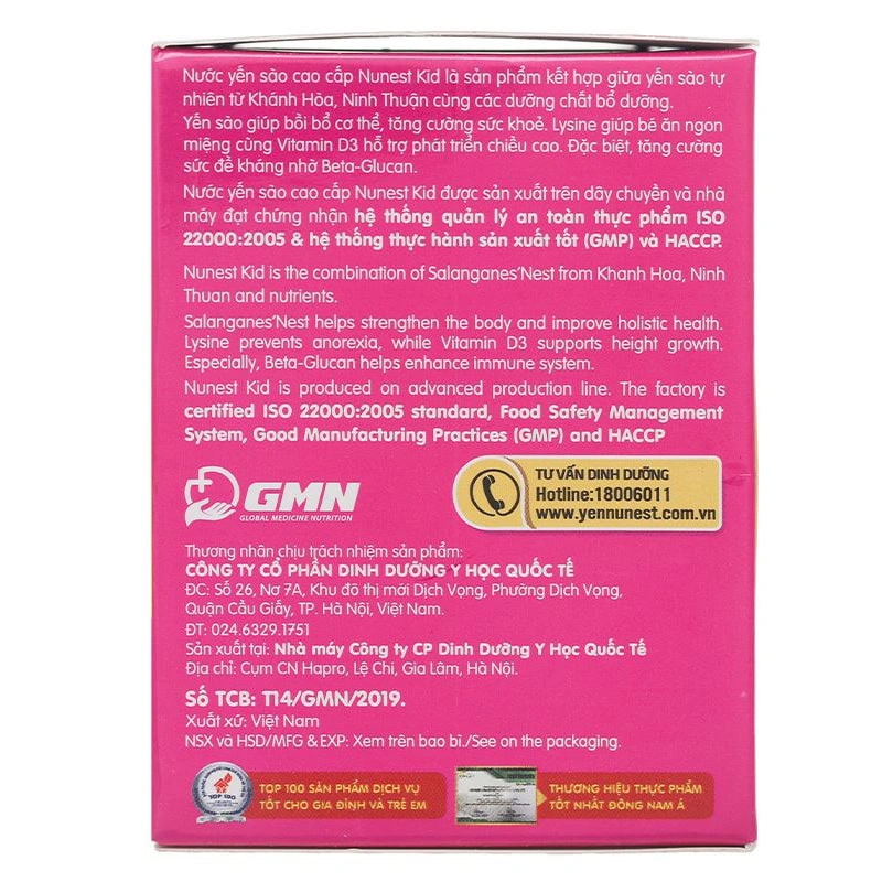 Nước yến sào Nunest Kids 70 ml (từ 6 tháng) 4