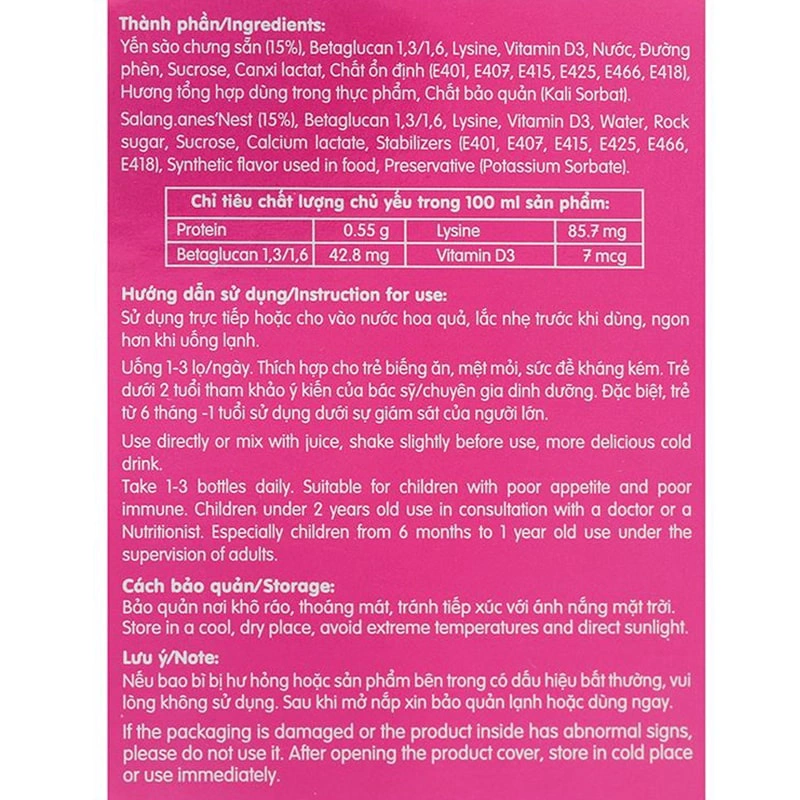 Nước yến sào Nunest Kids 70 ml (từ 6 tháng) 11