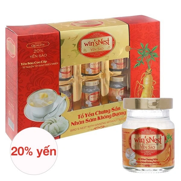Hộp 6 hũ nước yến sào WinsNest vị nhân sâm không đường 70 ml (từ 3 tuổi) 1