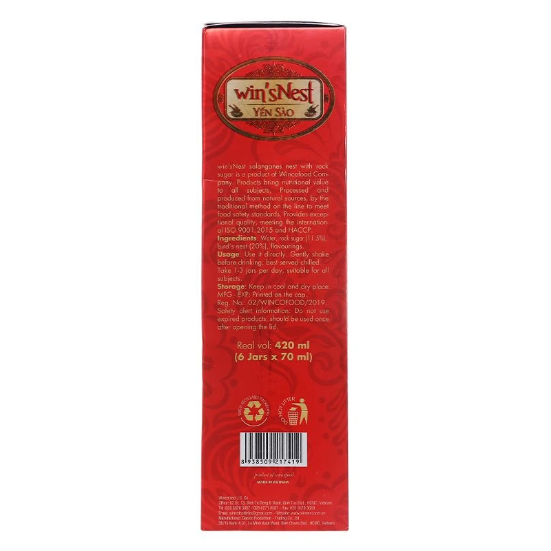 Nước yến sào đường phèn Win'sNest 70 ml (từ 1 tuổi) 24