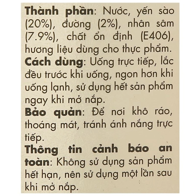 Hộp 6 hũ nước yến sào Win'sNest vị nhân sâm ít đường 70 ml (từ 3 tuổi) - Kèm túi giấy 12