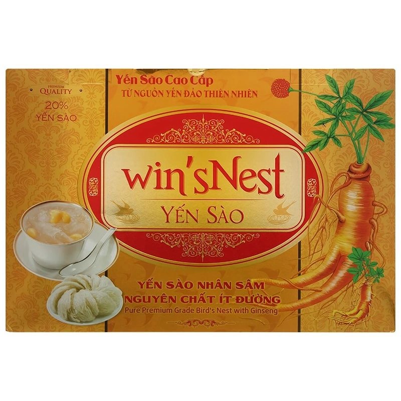 Hộp 6 hũ nước yến sào Win'sNest vị nhân sâm ít đường 70 ml (từ 3 tuổi) - Kèm túi giấy 4