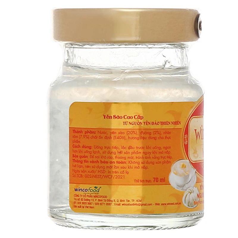 Hộp 6 hũ nước yến sào Win'sNest vị nhân sâm ít đường 70 ml (từ 3 tuổi) - Kèm túi giấy 9