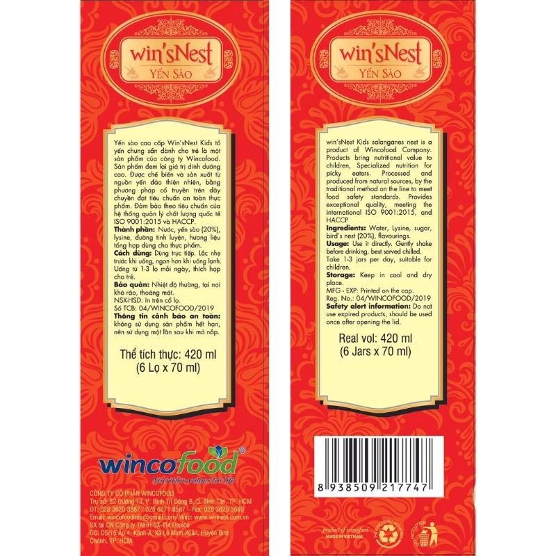 Nước yến sào Win'sNest Kids 70 ml (từ 1 tuổi) 25
