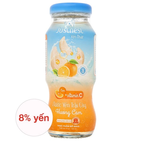 Nước yến sào Justnest vị cam 160 ml (từ 1 tuổi) 1