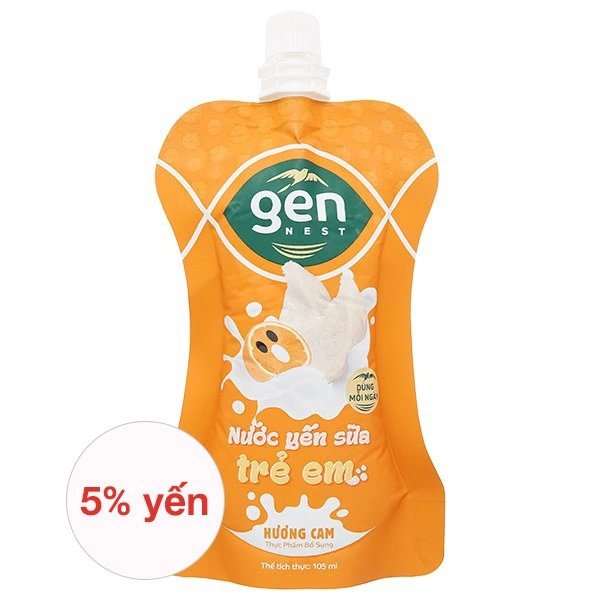 Nước yến sữa Gennest vị cam 105 ml (từ 1 tuổi) 1