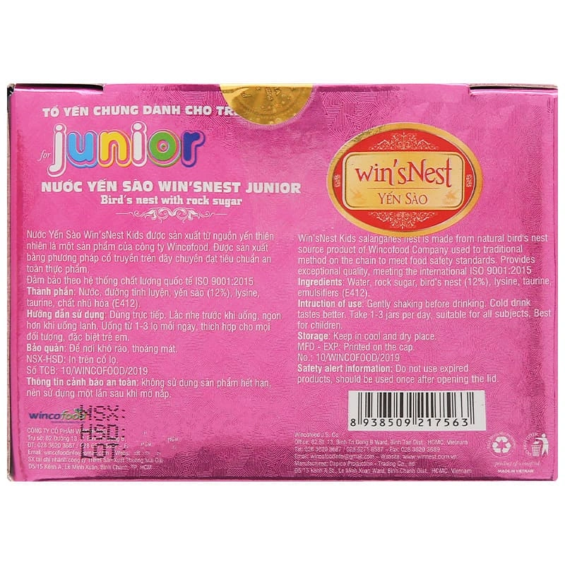 Hộp 4 hũ nước yến sào Win'sNest Junior 70 ml (từ 1 tuổi) 6
