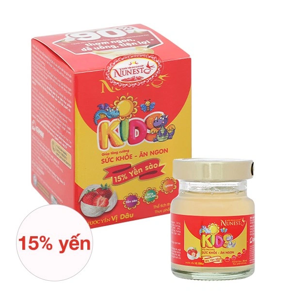 Hộp 6 hũ nước yến sào Nunest Kids vị dâu 70 ml (từ 6 tháng) 14