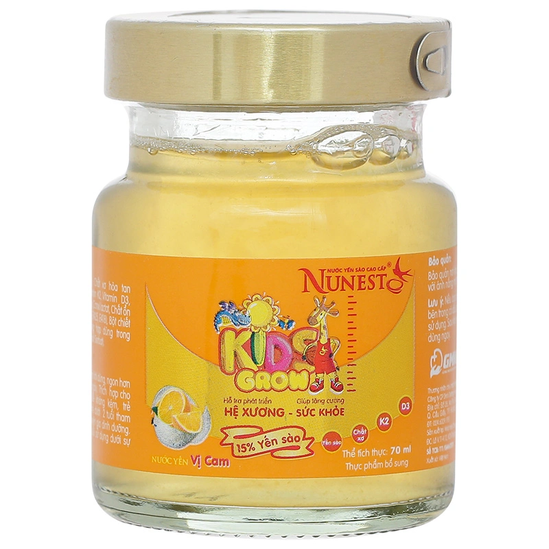 Hộp 6 hũ nước yến sào Nunest Kids vị cam 70 ml (từ 6 tháng) 7