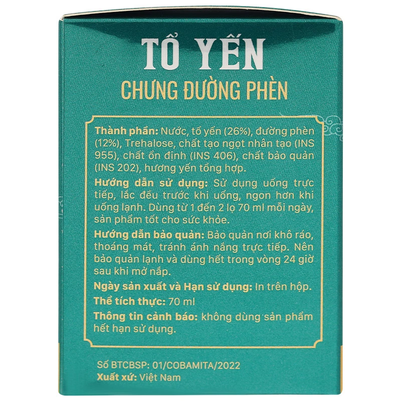 Nước yến sào đường phèn Thiên Vân Yến 70 ml (từ 1 tuổi) 4