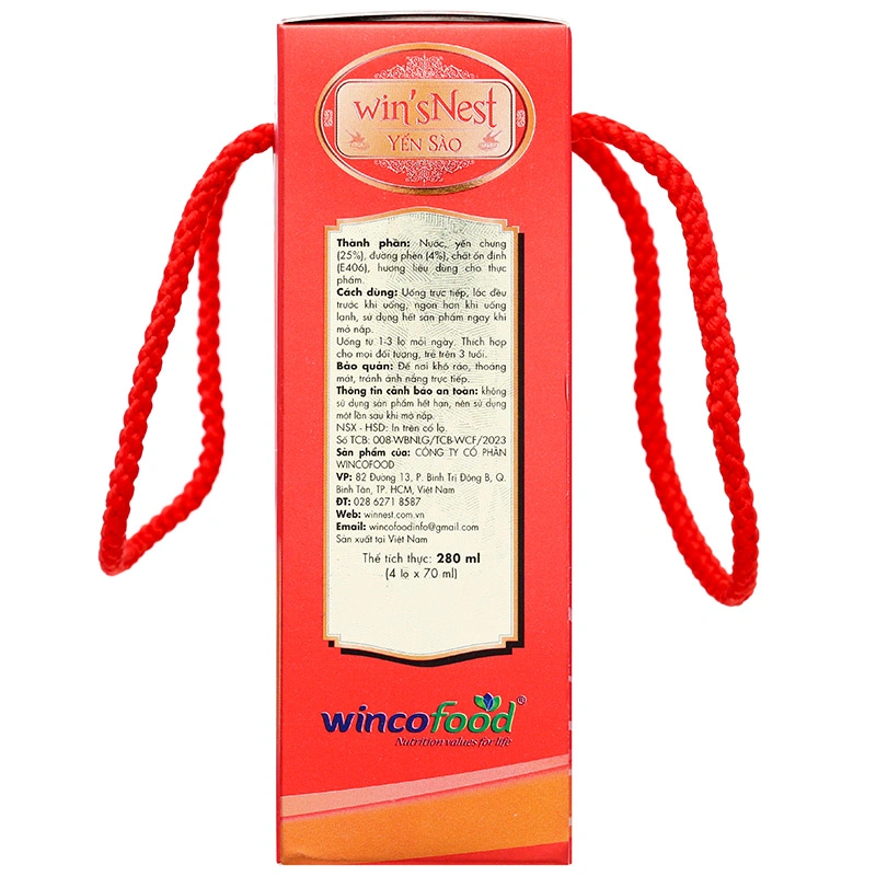 Hộp 6 hũ nước yến sào Win'sNest ít đường 70 ml (từ 3 tuổi) 16