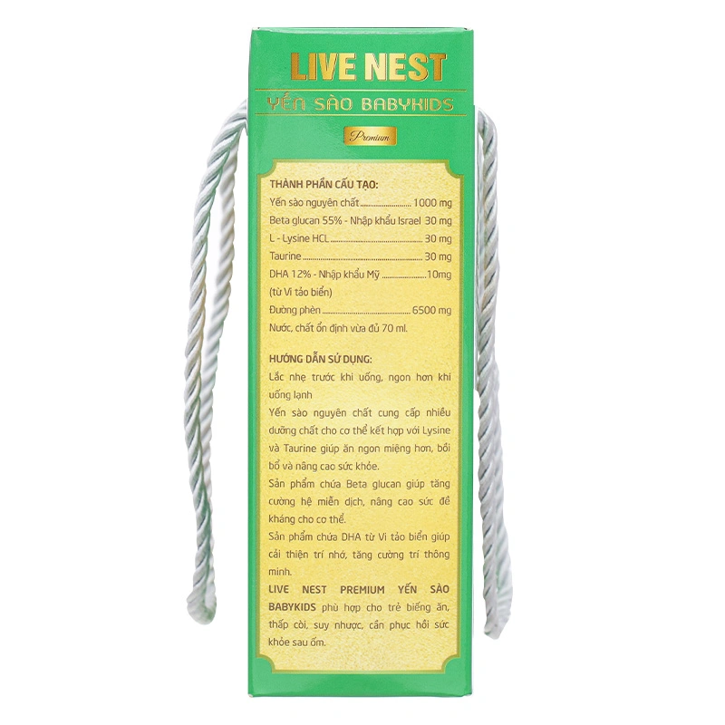 Hộp 6 hũ nước yến sào Natulife Live Nest BabyKids Premium 70 ml (từ 1 tuổi) 6