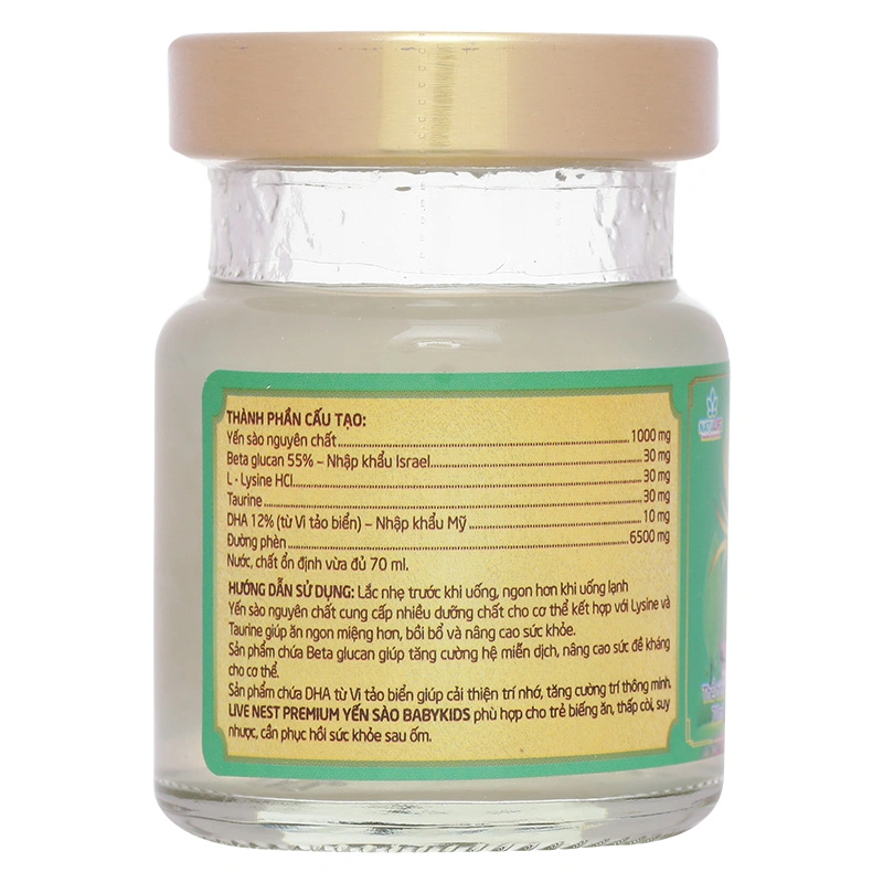 Hộp 6 hũ nước yến sào Natulife Live Nest BabyKids Premium 70 ml (từ 1 tuổi) 9