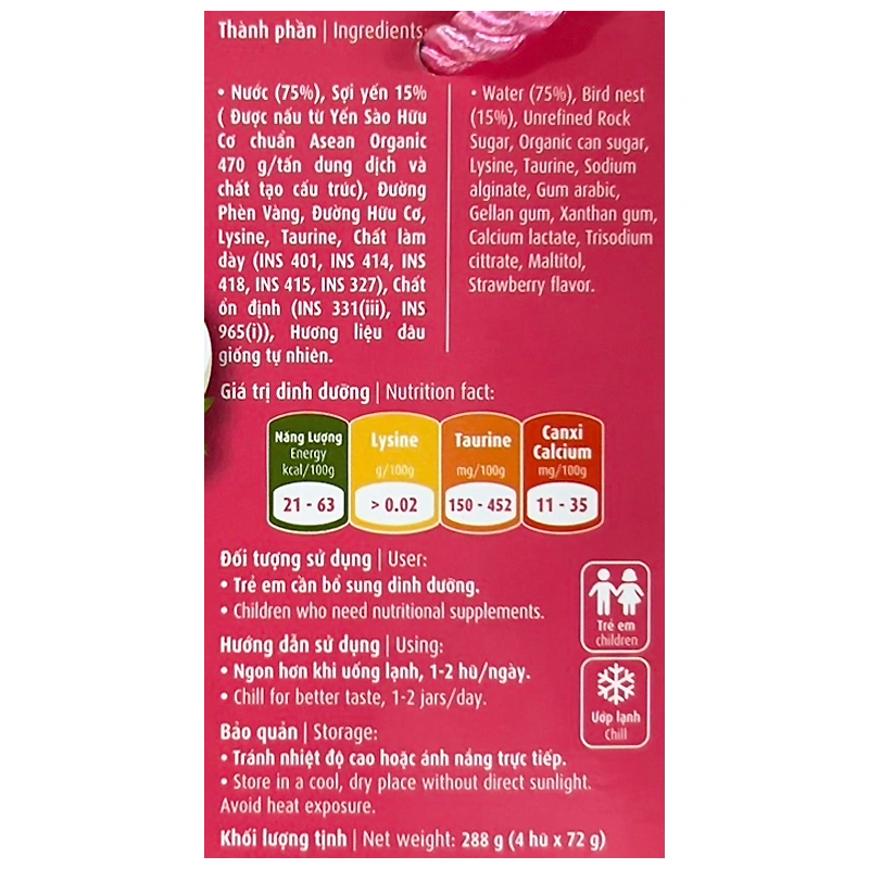 Hộp 4 hũ nước yến sào Green Bird Babi vị dâu 72g (từ 1 tuổi) 5