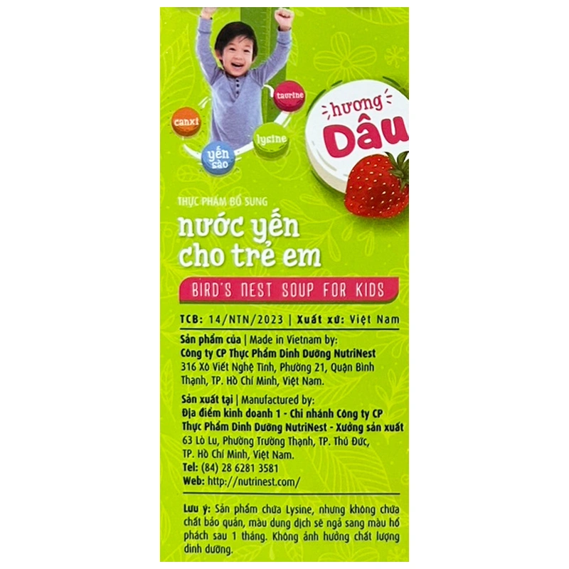 Hộp 4 hũ nước yến sào Green Bird Babi vị dâu 72g (từ 1 tuổi) 6