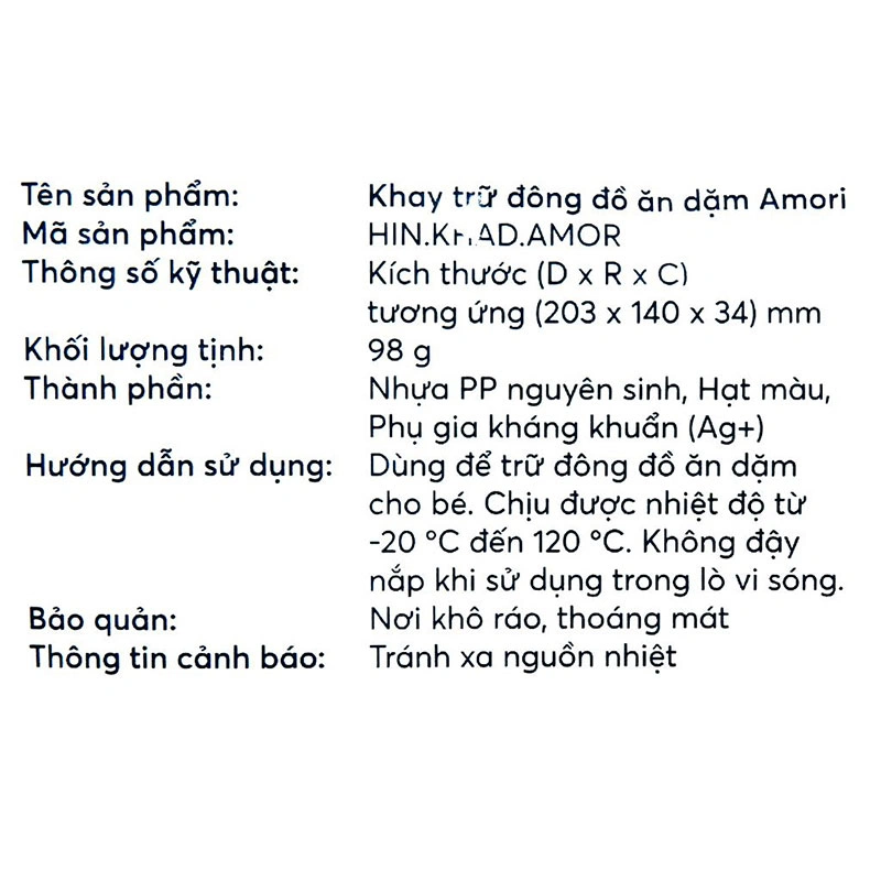Khay trữ đông Inochi Amori 9