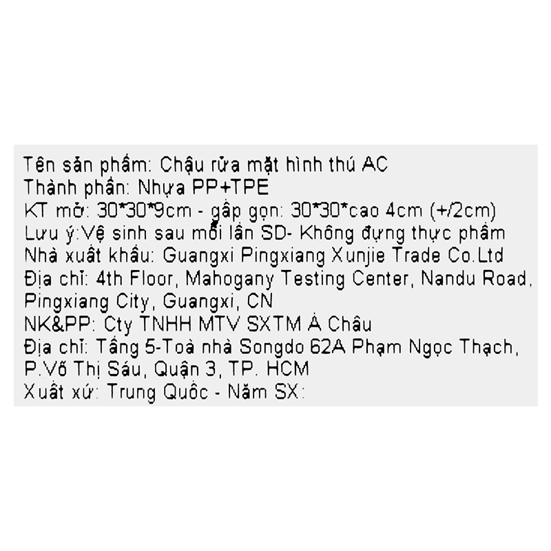Thau rửa mặt gấp gọn TOP KIDS AC - Màu ngẫu nhiên 13