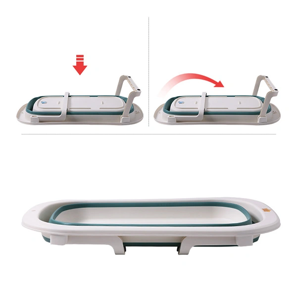 Thau tắm gấp gọn kèm phao TOP KIDS - Màu hồng 8