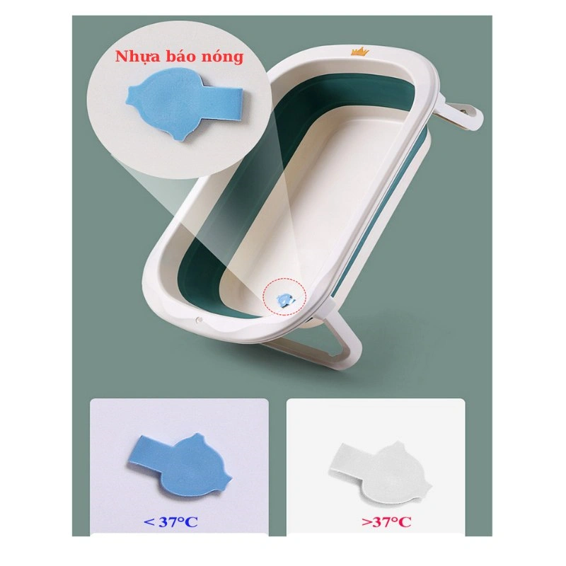 Thau tắm gấp gọn kèm phao TOP KIDS - Màu hồng 9